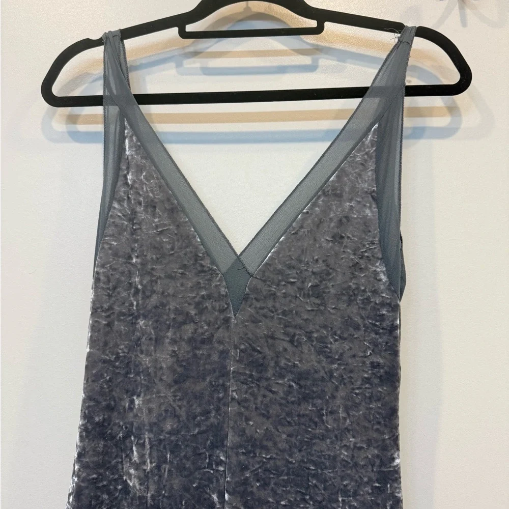 Free People x Lilac Wine Gray Velvet Maxi Dress